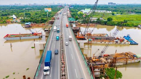 Hình hài dự án mở rộng cao tốc TPHCM - Long Thành sau 11 tháng thi công