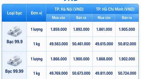 Giá bạc hôm nay 4/8/2026: Chịu nhiều sức ép