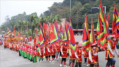 Lễ rước kiệu về Đền Hùng mở màn ngày Giỗ Tổ 2022
