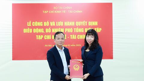 Điều động, bổ nhiệm bà Bùi Thị Thu Hương giữ chức Phó Tổng biên tập Tạp chí Kinh tế - Tài chính