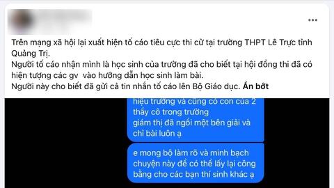 Kiểm tra thông tin phản ánh tiêu cực tại điểm thi ở Quảng Trị