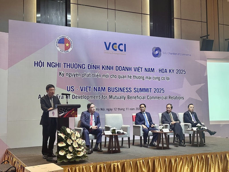 Ông Hồ Sỹ Hùng - Chủ tịch VCCI phát biểu tại hội nghị. Ảnh: HT