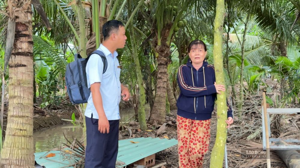 Công tác giải phóng mặt bằng Dự án Cầu Ba Lai 6 phía bờ xã Lương Hòa vẫn còn vướng hai hộ dân. Ảnh: Hoàng Lộc