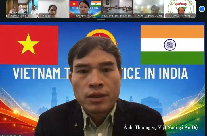 Ông Bùi Trung Thướng, Tham tán Thương mại, Thương vụ Việt Nam tại Ấn Độ phát biểu khai mạc.