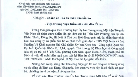 Ủy ban Trung ương MTTQ Việt Nam đề nghị kháng nghị bản án tranh chấp trường Newton