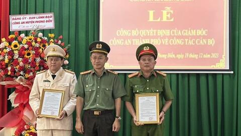 Điều động, bổ nhiệm cán bộ chủ chốt công an 3 tỉnh, thành