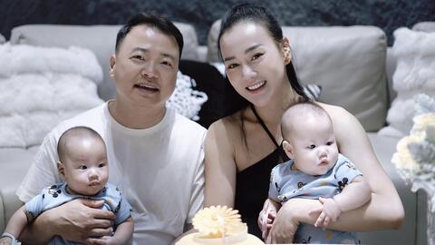 Phương Oanh đón sinh nhật cùng shark Bình nhưng biểu cảm của cặp sinh đôi mới chiếm spotlight