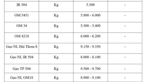 Giá lúa gạo hôm nay ngày 6/3/2026: Gạo xuất khẩu giảm nhẹ