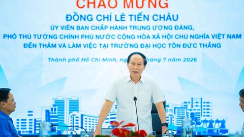 Phó Thủ tướng Lê Tiến Châu thăm và làm việc tại Trường Đại học Tôn Đức Thắng