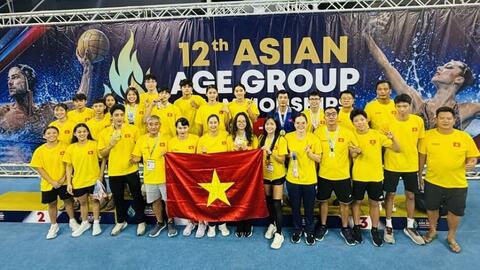 Kình ngư bơi Việt Nam hoàn thành 14 huy chương vàng giải vô địch nhóm tuổi châu Á 2026
