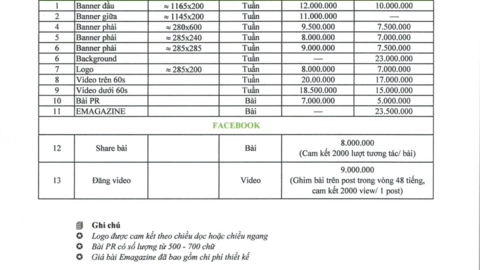 Báo giá website năm 2026
