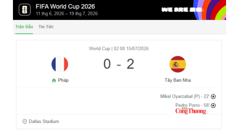 Tây Ban Nha thắng Pháp 2-0, lần thứ hai tiến vào chung kết World Cup