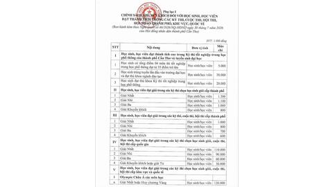 Cần Thơ thưởng 20 triệu đồng cho thủ khoa tốt nghiệp THPT, thủ khoa đại học