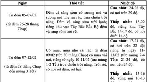 Bắc Bộ sắp đón đợt rét đậm, thời tiết đêm Giao thừa thế nào?