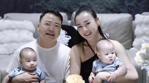 Phương Oanh đón sinh nhật cùng shark Bình nhưng biểu cảm của cặp sinh đôi mới chiếm spotlight