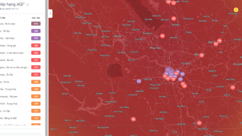 Bầu trời mịt mù, tại Tây Hồ ghi nhận mức ô nhiễm không khí cao