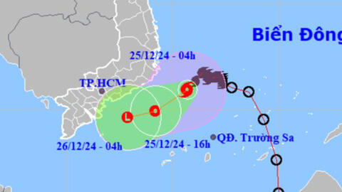 Bão số 10 áp sát vùng biển Ninh Thuận đến Bà Rịa - Vũng Tàu