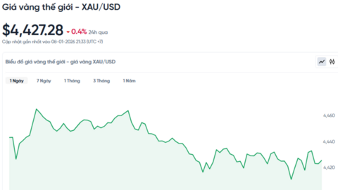 Giá vàng hôm nay 09/01/2026: Đồng loạt giảm