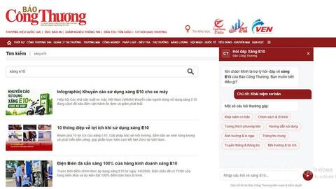 Báo Công Thương ra mắt chatbot giải đáp về xăng E10