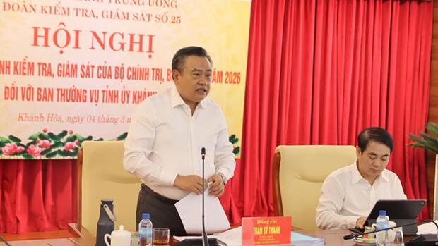 Đoàn kiểm tra của Bộ Chính trị, Ban Bí thư làm việc với Ban Thường vụ Tỉnh ủy Khánh Hòa