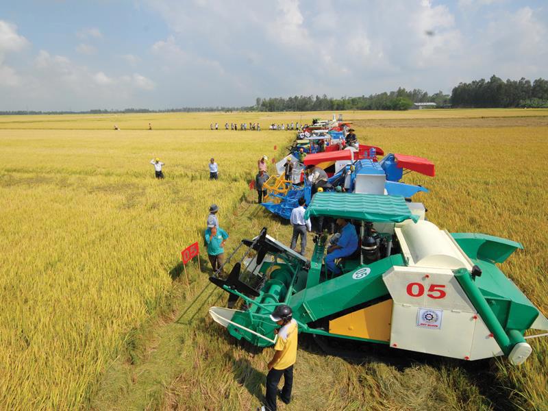 Cơ giới hóa trong sản xuất nông nghiệp ở các HTX là động lực, giải pháp tái cơ cấu nền nông nghiệp bền vững. Ảnh: ITN