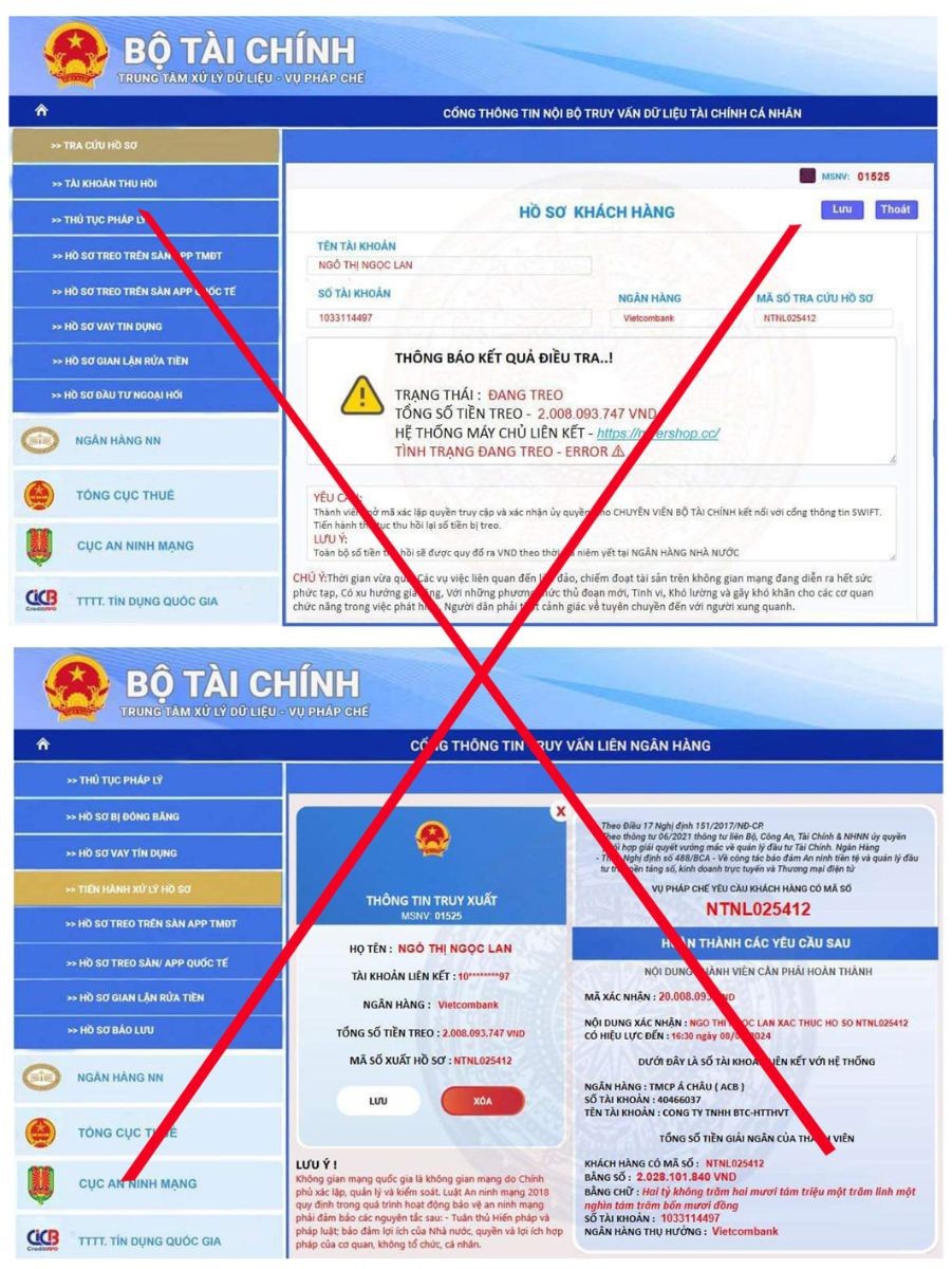 Website giả mạo.