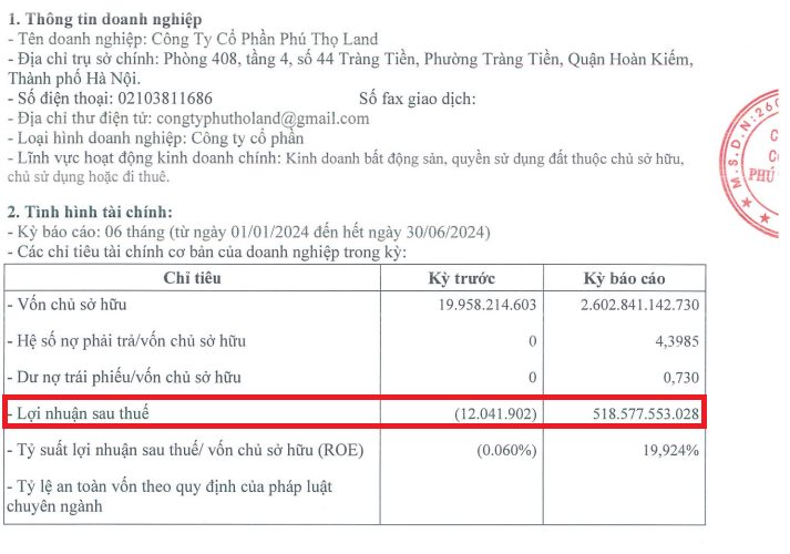 Thêm một công ty địa ốc báo lãi tăng đột biến lên hơn 500 tỷ đồng trong nửa đầu năm- Ảnh 1.