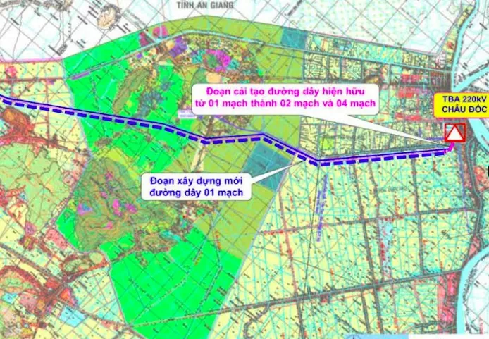 Thủ tướng phê duyệt chủ trương đầu tư dự án cải tạo đường dây 220kV Châu Đốc - Kiên Bình