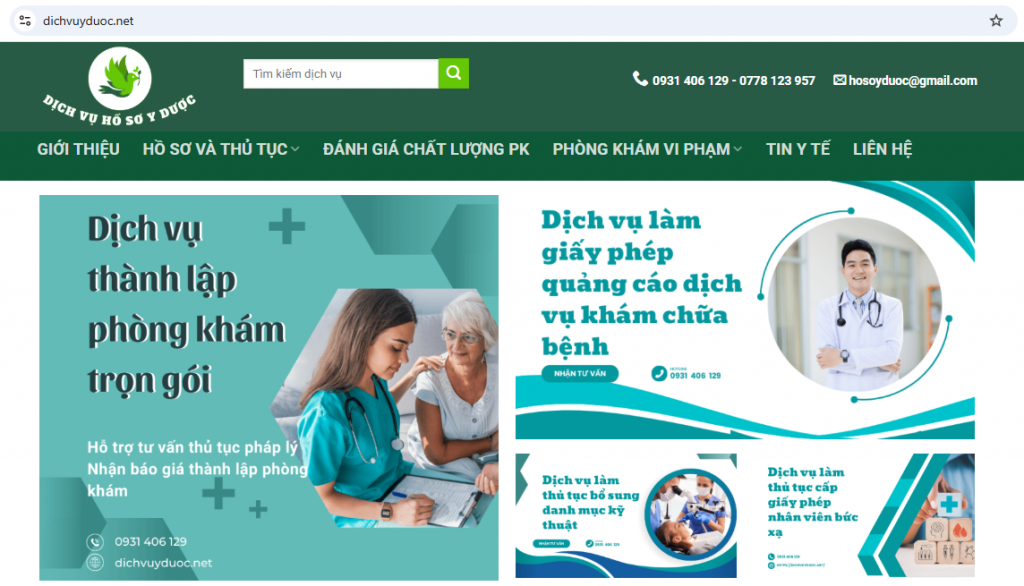 Một website quảng cáo cung ứng các dịch vụ làm giấy phép hoạt động về y tế vừa được Sở Y tế cảnh báo