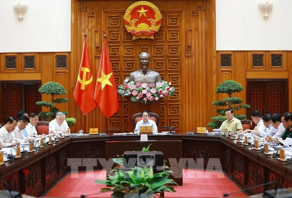 Thủ tướng Phạm Minh Chính chủ trì họp Thường trực Chính phủ với các bộ, ngành và Đoàn đàm phán Chính phủ về các vấn đề thương mại với Hoa Kỳ. Ảnh: Dương Giang-TTXVN Thủ tướng Phạm Minh Chính chủ trì họp Thường trực Chính phủ với các bộ, ngành và Đoàn đàm phán Chính phủ về các vấn đề thương mại với Hoa Kỳ. Ảnh: Dương Giang-TTXVN