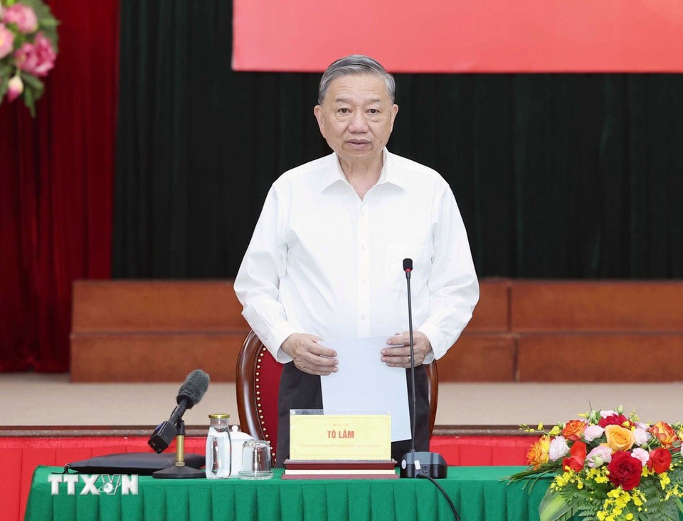 Tổng Bí thư Tô Lâm phát biểu. (Ảnh: Thống Nhất/TTXVN).  