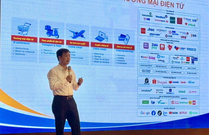 Ông Nguyễn Hữu Tuấn, Giám đốc Trung tâm eComDX chia sẻ, DN cần nắm bắt xu hướng shoppertainment, livestream & AI để cá nhân hóa trải nghiệm mua sắm. Ảnh: Cục Thương mại điện tử và Kinh tế số