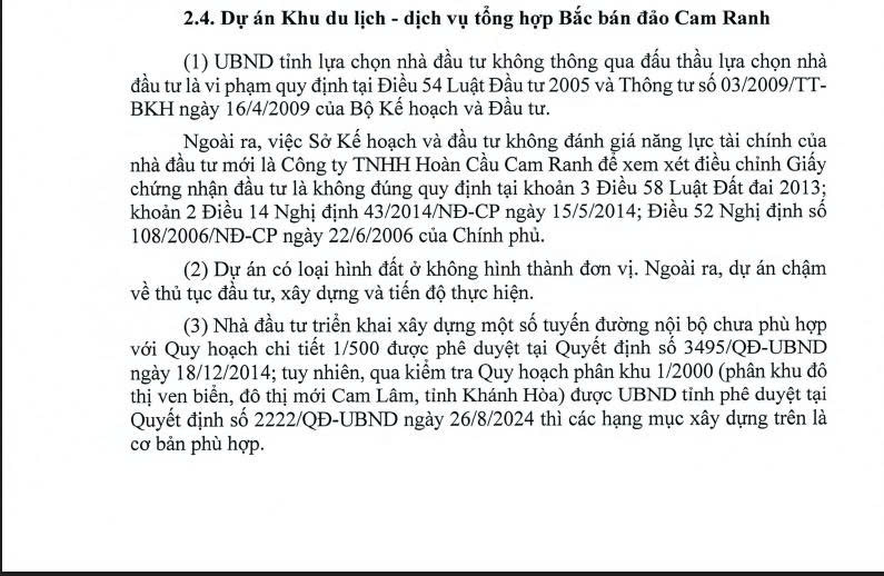 Khu du lịch của Hoàn Cầu Cam Ranh bị thanh tra chỉ ra nhiều vi phạm- Ảnh 1. Khu du lịch của Hoàn Cầu Cam Ranh bị thanh tra chỉ ra nhiều vi phạm- Ảnh 1.