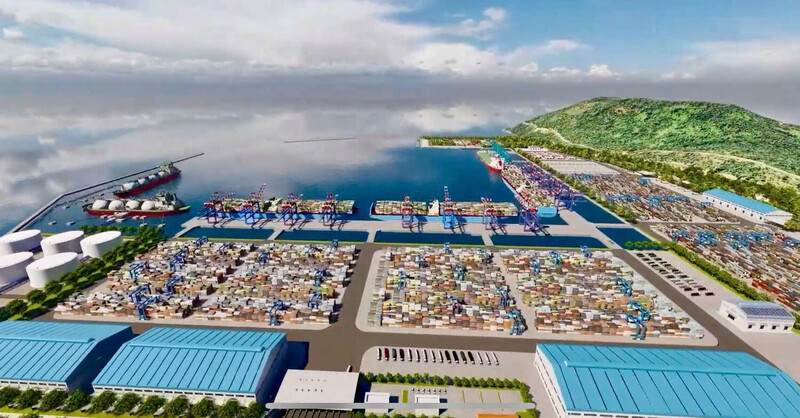 Cảng tổng hợp lưỡng dụng Hòn Khoai sau khi hoàn thành đầu tư có thể tiếp nhận tàu đến 250.000 DWT. Ảnh: baodauthau