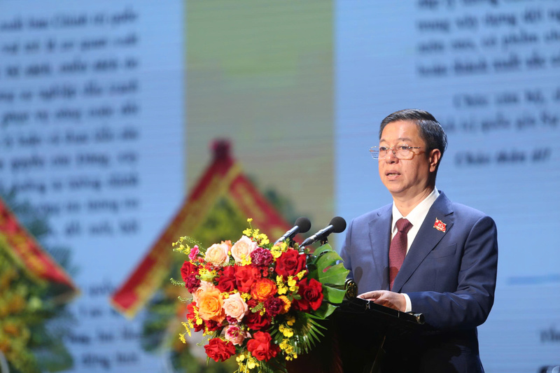 PGS.TS. Vũ Trọng Lâm, Giám đốc - Tổng Biên tập Nhà xuất bản Chính trị quốc gia Sự thật phát biểu tại Lễ kỷ niệm. Ảnh: Nhà xuất bản Chính trị quốc gia Sự thật