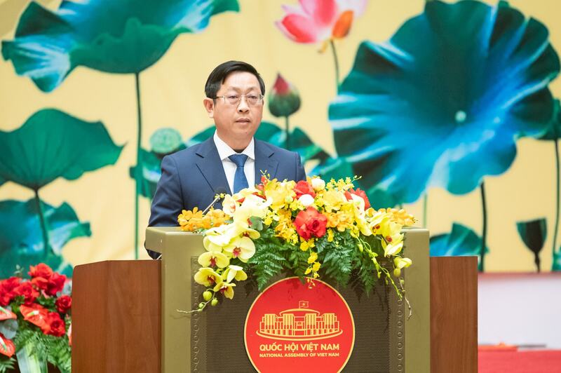 Phó Trưởng Đoàn đại biểu Quốc hội tỉnh Lâm Đồng Nguyễn Hữu Thông phát biểu. Ảnh: Phạm Thắng