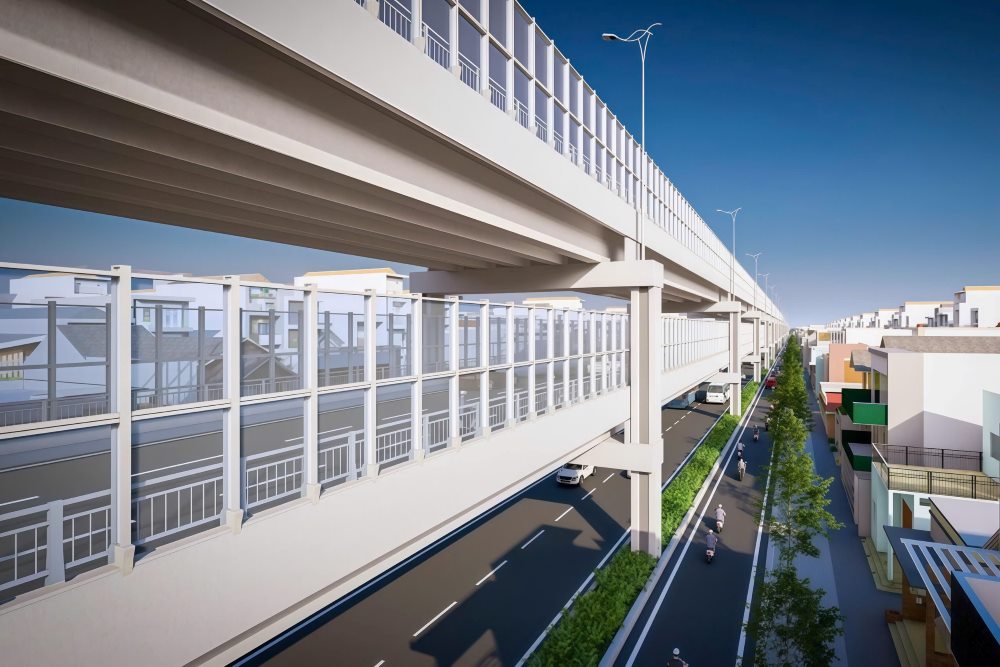 Phối cảnh cầu đường Phú Mỹ 2 trong tương lai sẽ có 2 tầng. Ảnh: Sở Xây dựng TPHCM