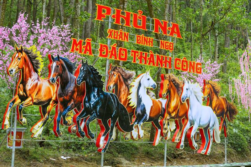 Các điểm check -in ấn tượng, rực rỡ sắc Xuân tại khu di tích Phủ Na. Ảnh: Quách Du