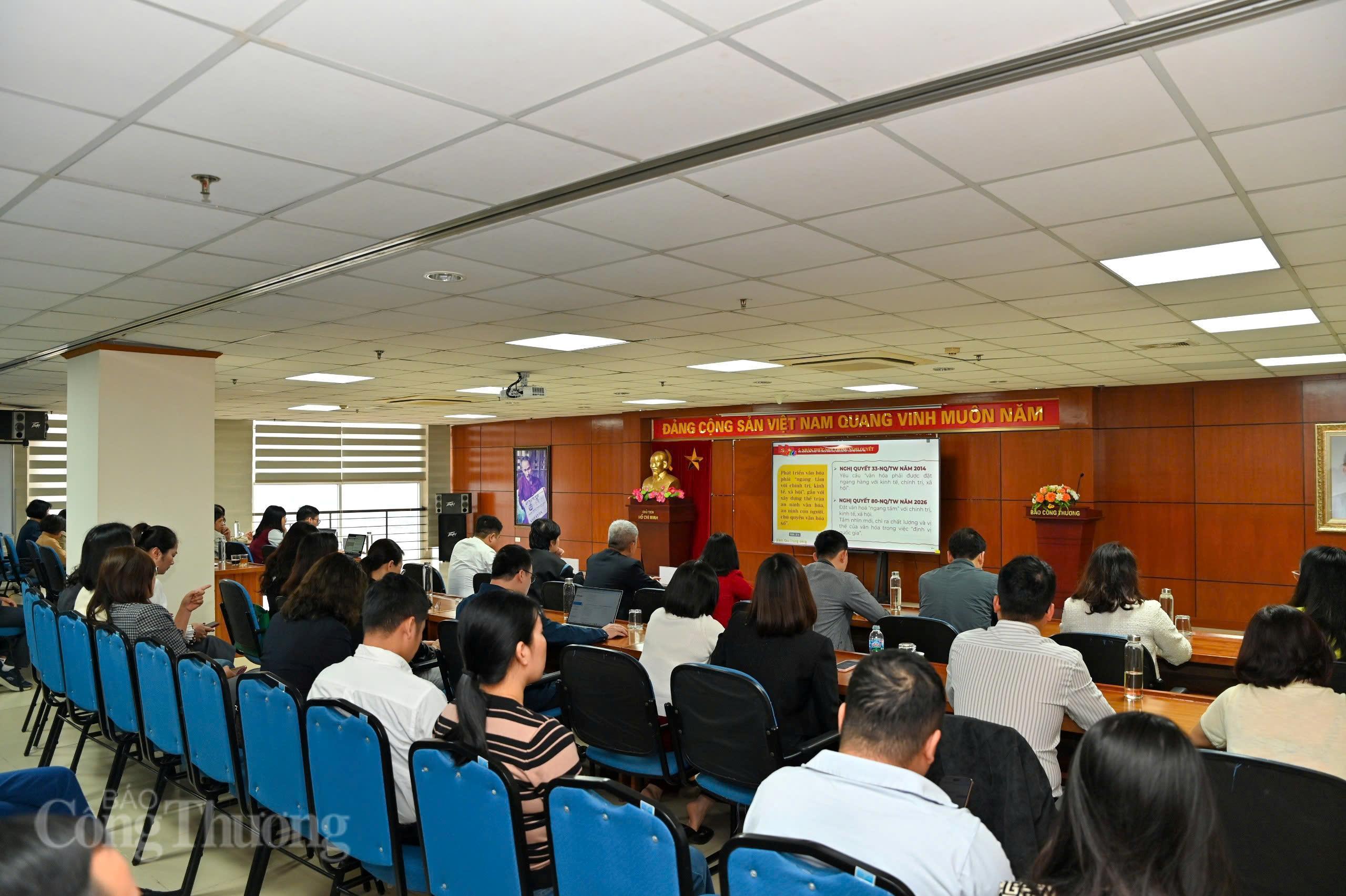 Tại điểm cầu Báo Công Thương, gồm 3 đơn vị: Báo Công Thương, Tạp chí Công Thương, Nhà xuất bản Công Thương.  Ảnh: Nam Nguyễn