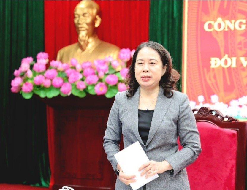 Phó Chủ tịch nước Võ Thị Ánh Xuân phát biểu và chủ trì hội nghị.