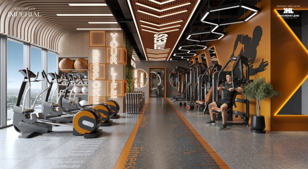 Trung tâm gym – fitness được trang bị đầy đủ các trang thiết bị hiện đại.