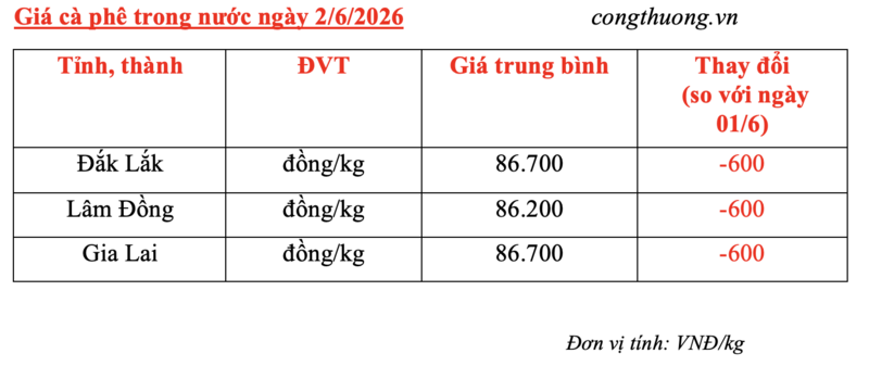 Giá cà phê hôm nay 2/6/2026: Giảm nhẹ 600 đồng/kg - 5