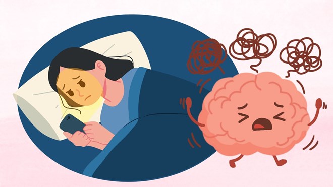 Thói quen dùng điện thoại trước khi ngủ gây hại cho não bộ