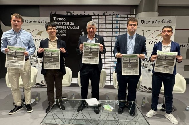 Lê Quang Liêm có ngôi á quân giải cờ Leon Masters 2026 tại Tây Ban Nha