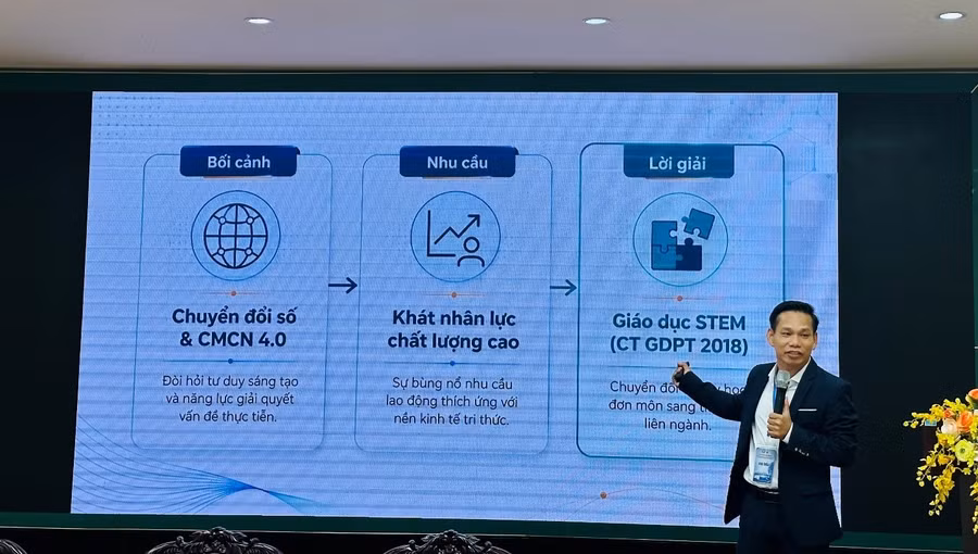 PGS.TS Trần Văn Hưng, Trưởng nhóm nghiên cứu Đổi mới sáng tạo và Công nghệ giáo dục số (Trường Đại học Sư phạm, Đại học Đà Nẵng). Ảnh: Nguyễn Minh 15.jpg
