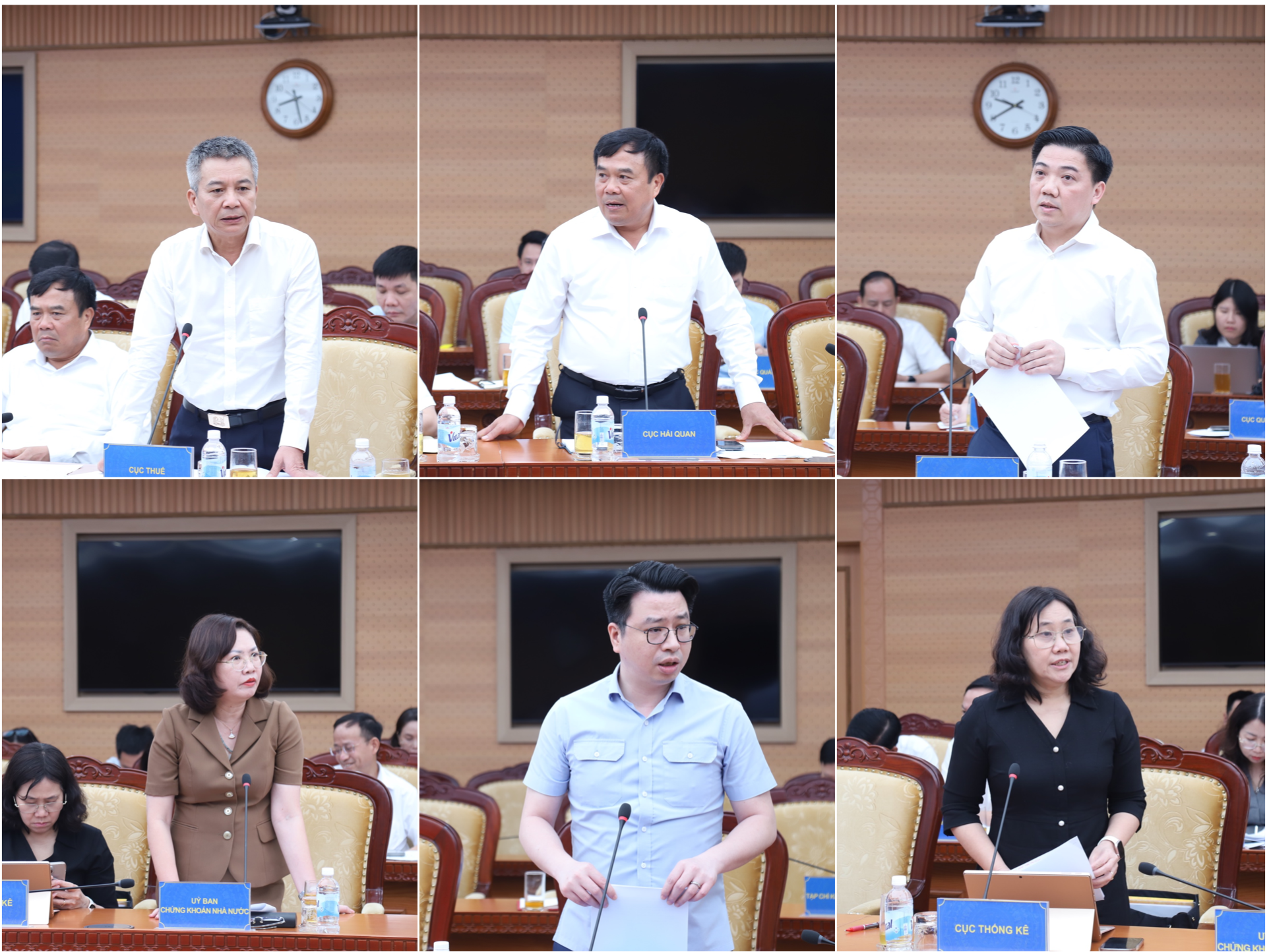 Lãnh đạo một số đơn vị thuộc Bộ Tài chính phát biểu ý kiến tạị Hôi tài chính