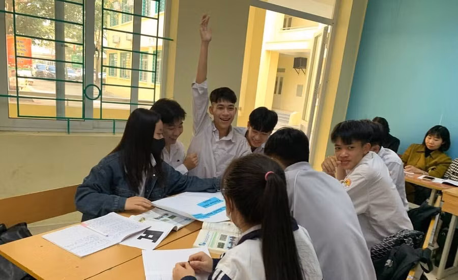 Một tiết học của Trung tâm GDNN-GDTX Mê Linh (Hà Nội).
