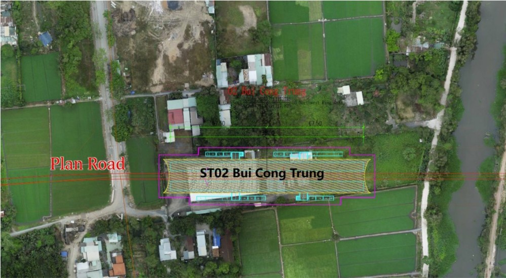 Vị trí Ga Bùi Công Trừng (ST02).  Ảnh: Liên danh tư vấn